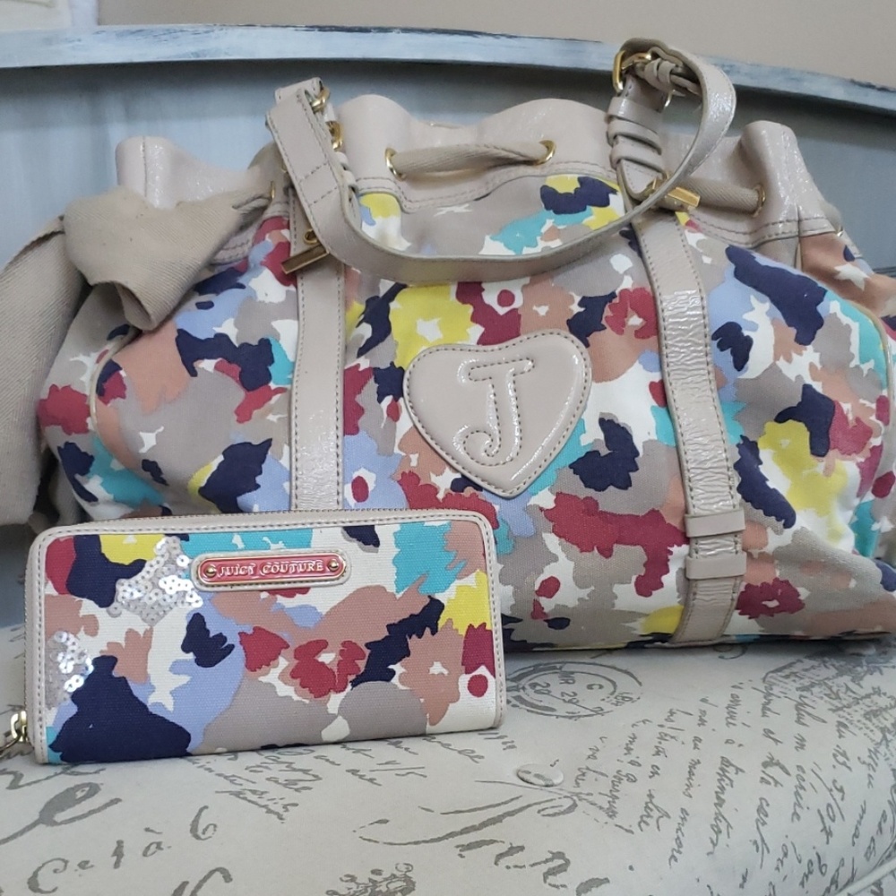 Colorful Juicy Couture Purse & Wallet Set